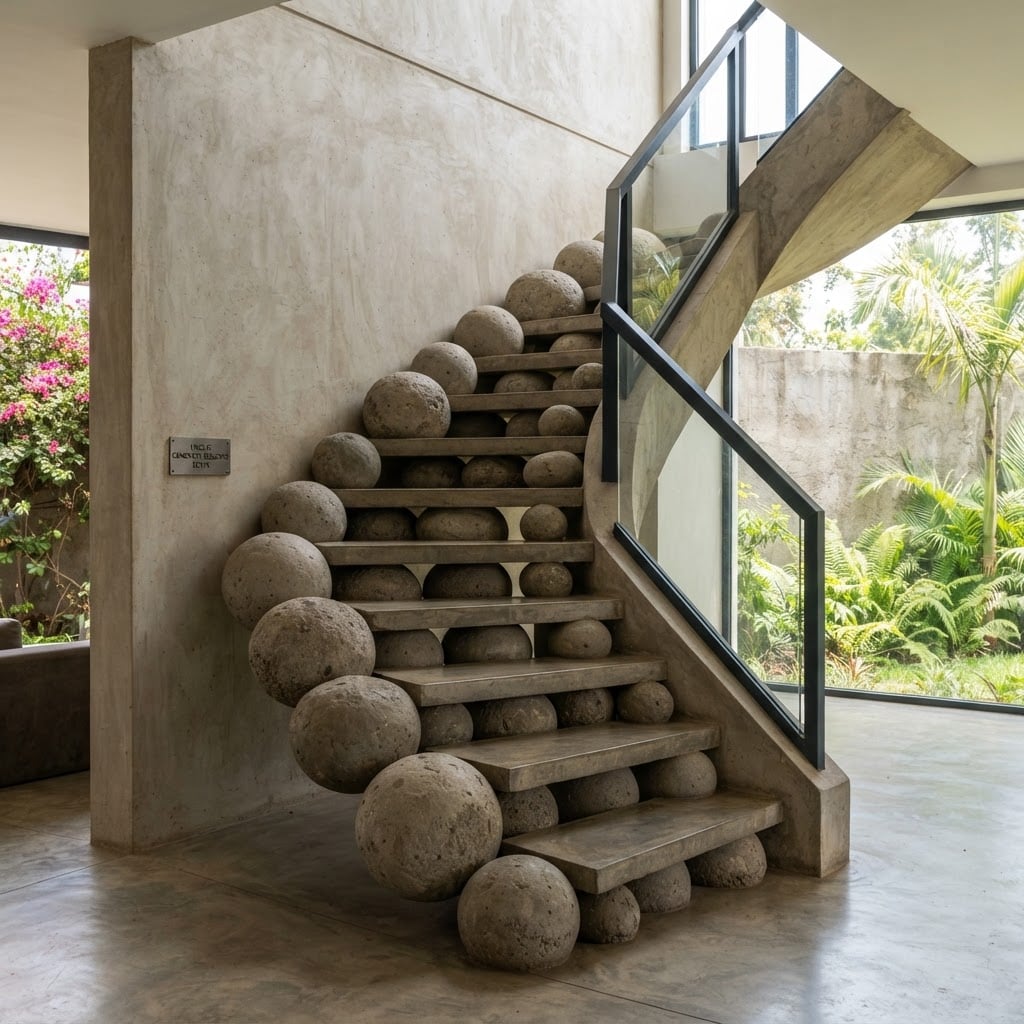 Unique Concrete Builders Ball Slabs on a staircase by Unique Concrete Builders Kenya