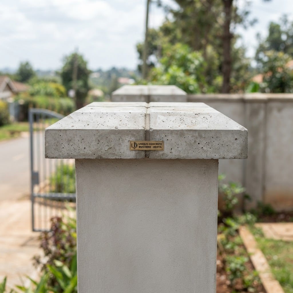 Unique Concrete Builders Pillar Copings on a pillar top by Unique Concrete Builders Kenya