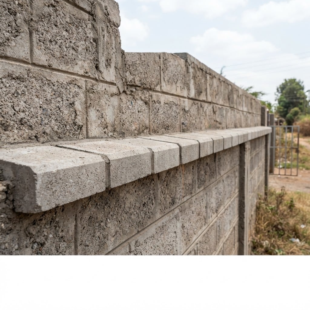 Unique Concrete Builders Wall Copings on a boundary wall by Unique Concrete Builders Kenya